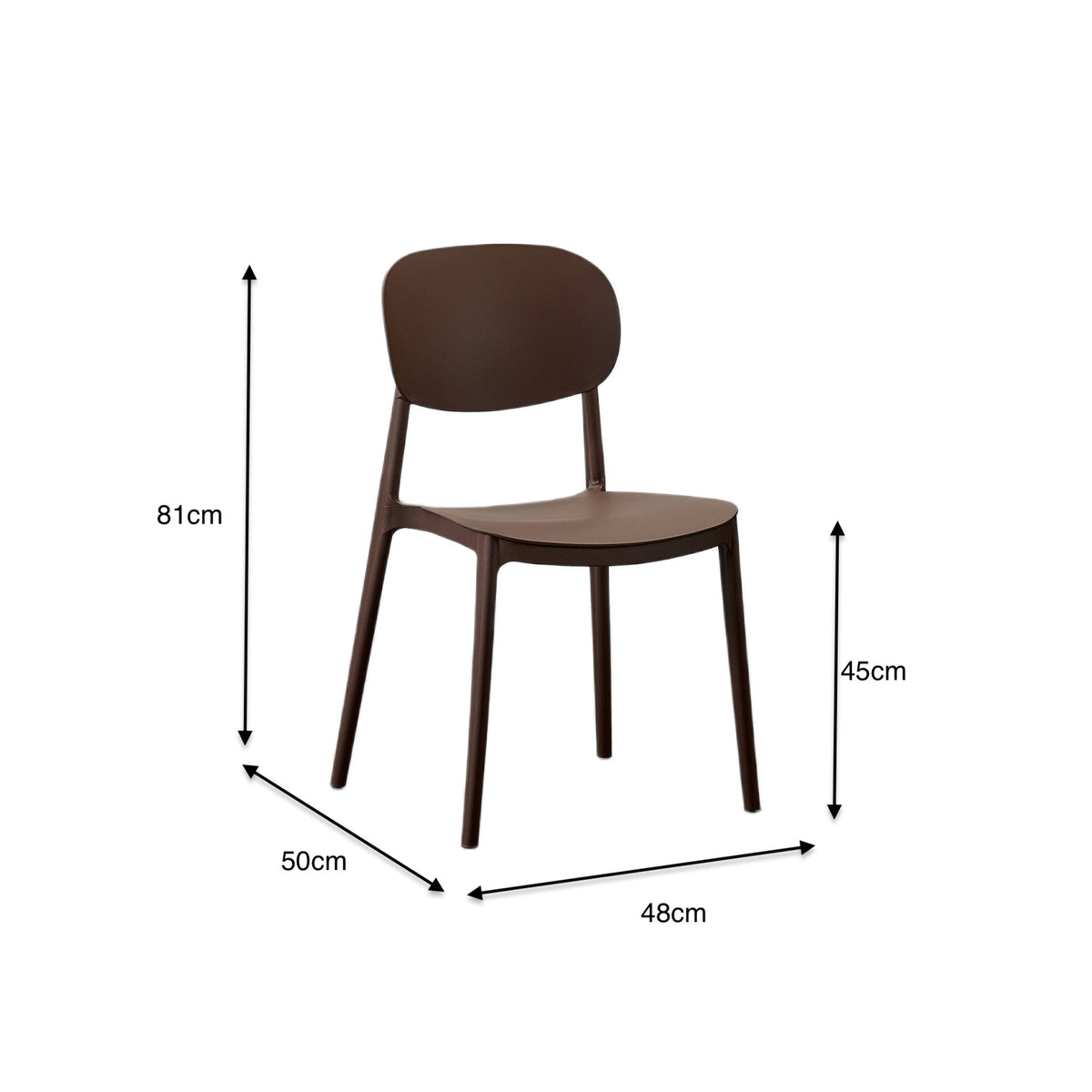 Set de 2 Sillas Milán, Color Café, con Espaldar y Diseño Moderno