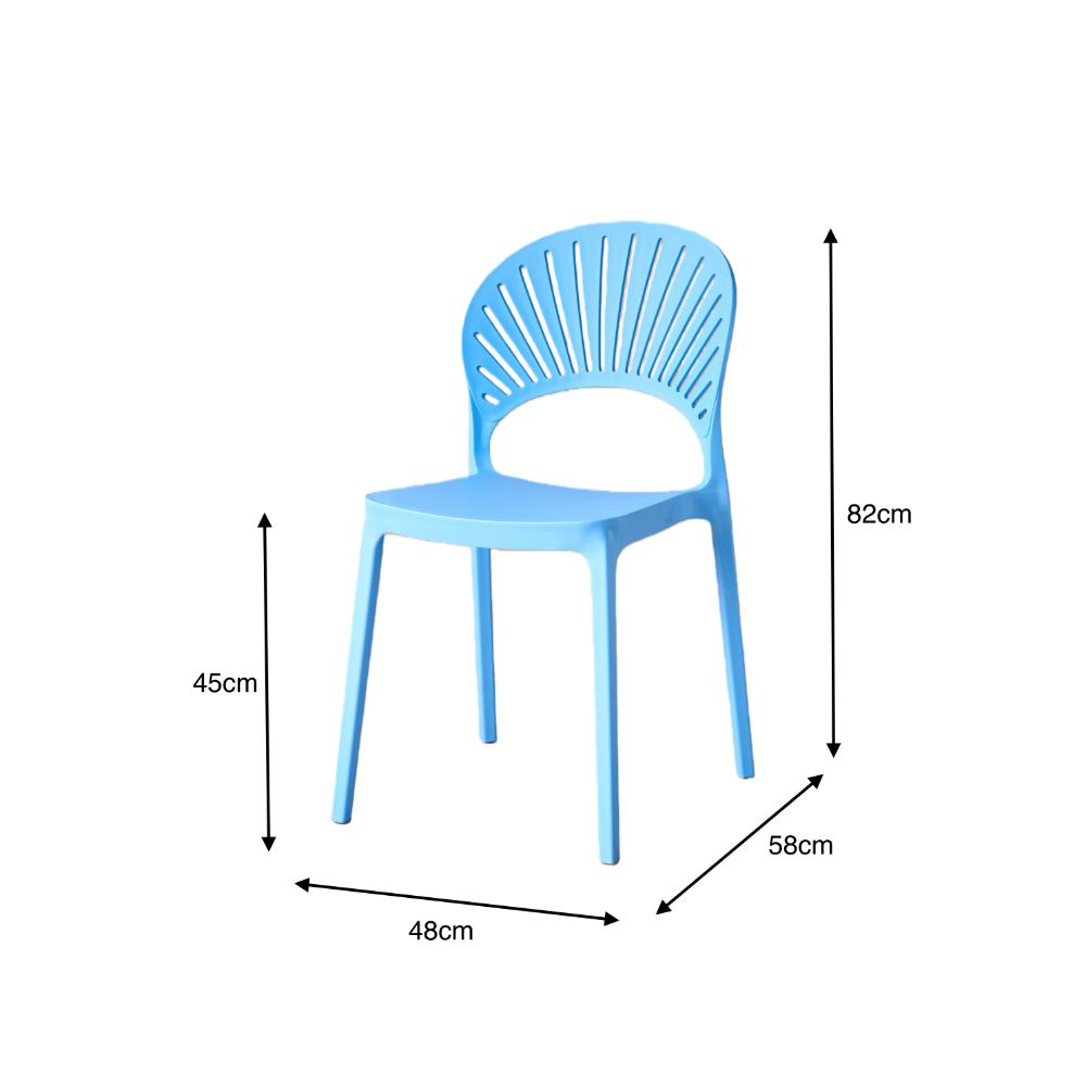 Silla Paraíso, Color Azul, con Espaldar y Diseño Moderno