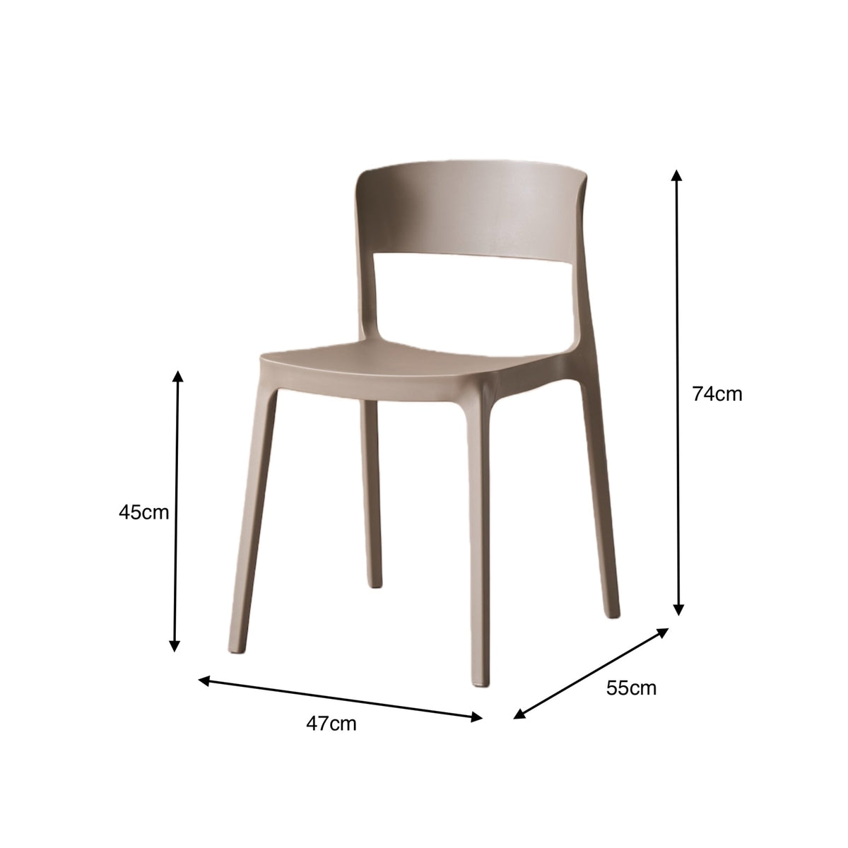 Silla Mónaco, Color Taupe, con Espaldar y Diseño Moderno