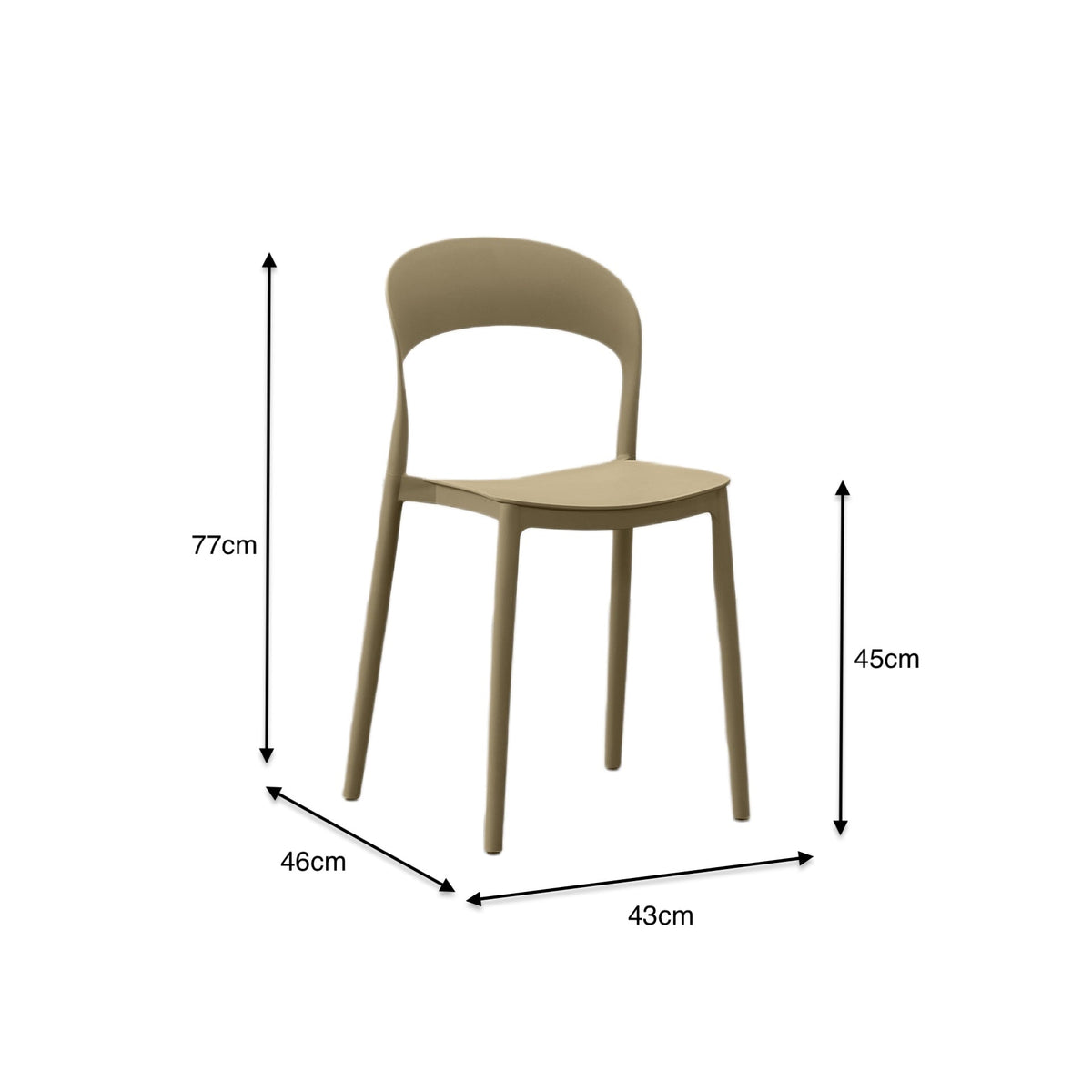 Silla Patrick, Color Khaki, con Espaldar y Diseño Moderno