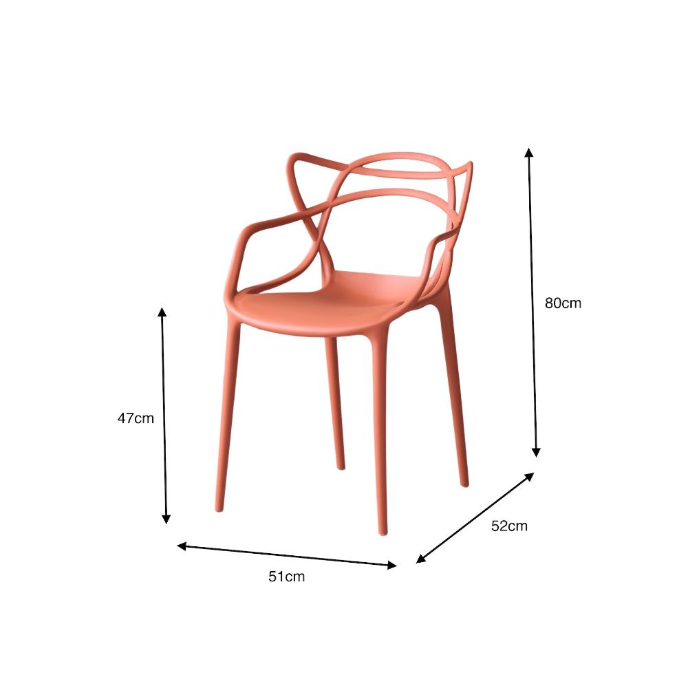 Silla Palermo, Color Terracota, con Espaldar y Diseño Moderno