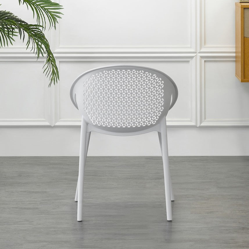 Set de 2 Sillas Selva con Brazos, Color Blanco, con Espaldar