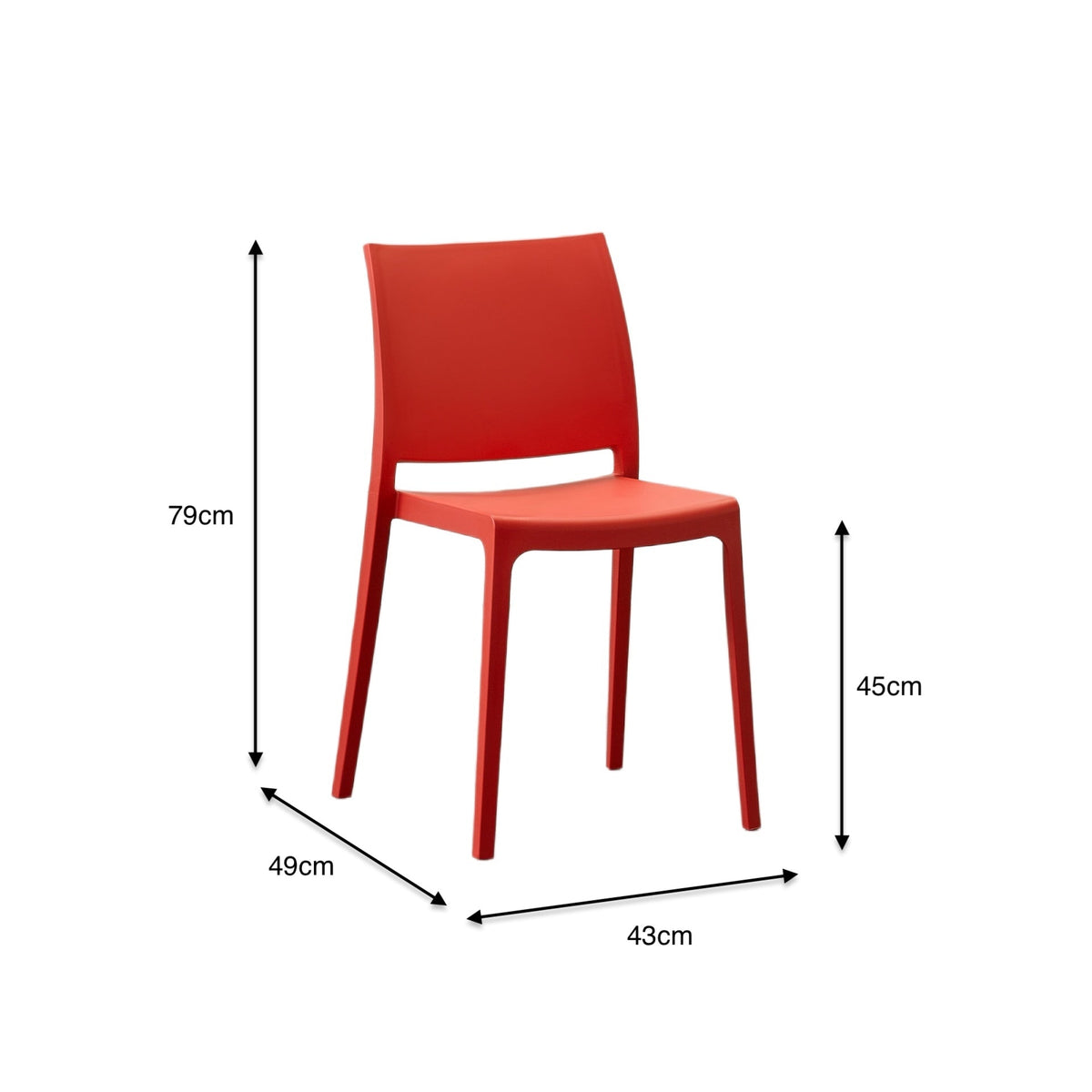 Silla Soho, Roja, con Espaldar Cerrado y Diseño Minimalista