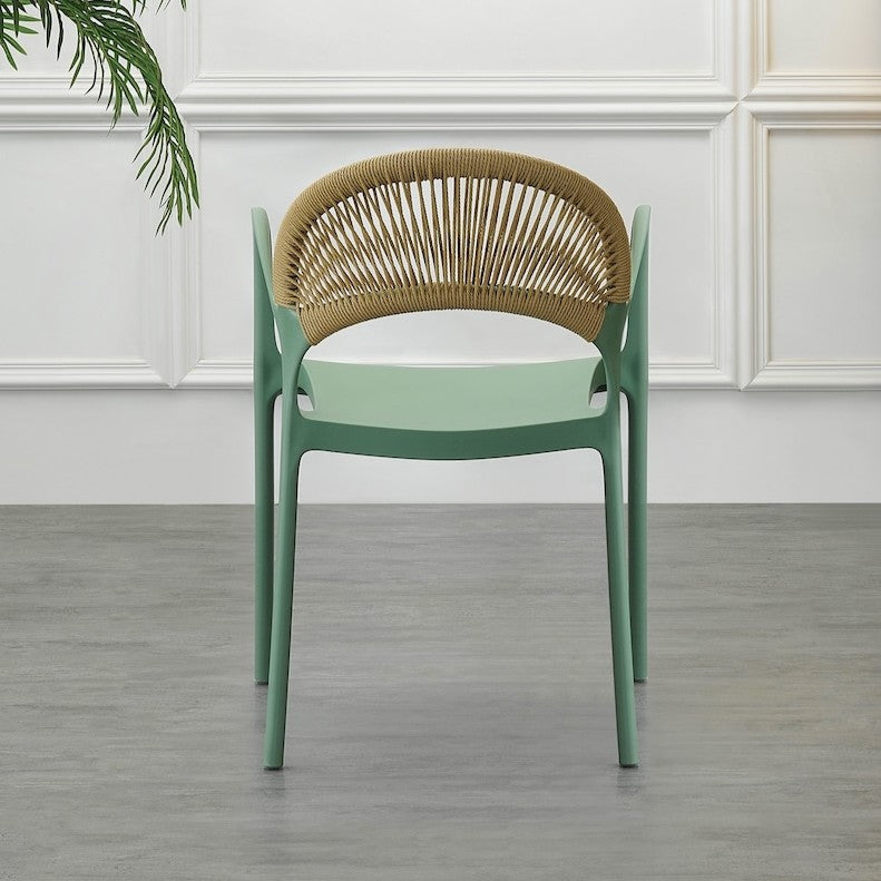 Set de 2 Sillas Daytona, Verde, con Espaldar, Reposa Brazos y Diseño Minimalista