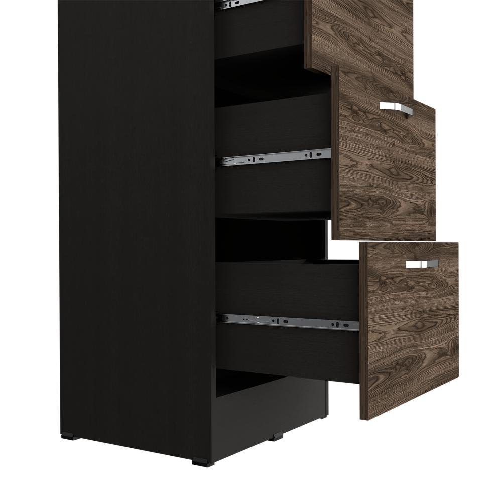 Archivador Alto Nakarat, Wengue y Chocolate, Cuatro cajones y un cajon con cerradura