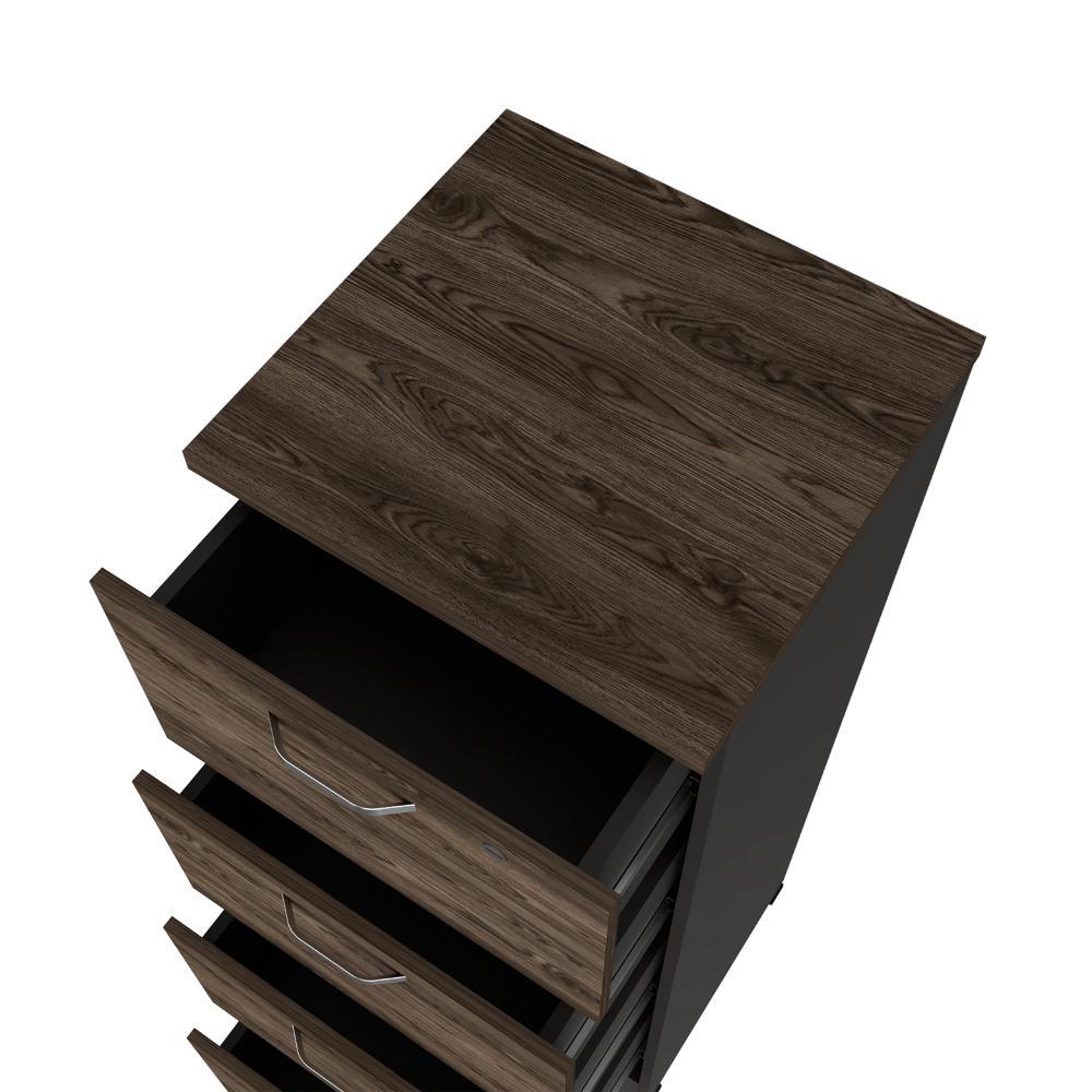 Archivador Alto Nakarat, Wengue y Chocolate, Cuatro cajones y un cajon con cerradura
