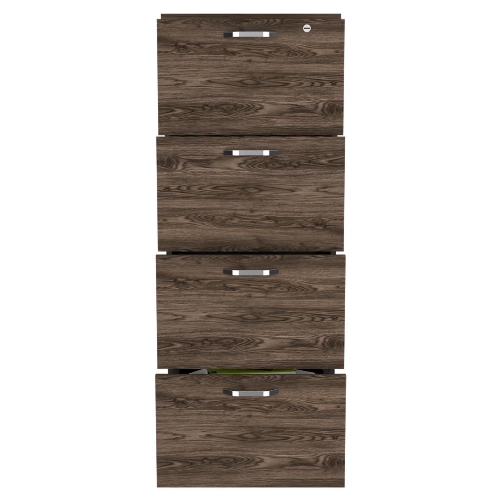 Archivador Alto Nakarat, Wengue y Chocolate, Cuatro cajones y un cajon con cerradura