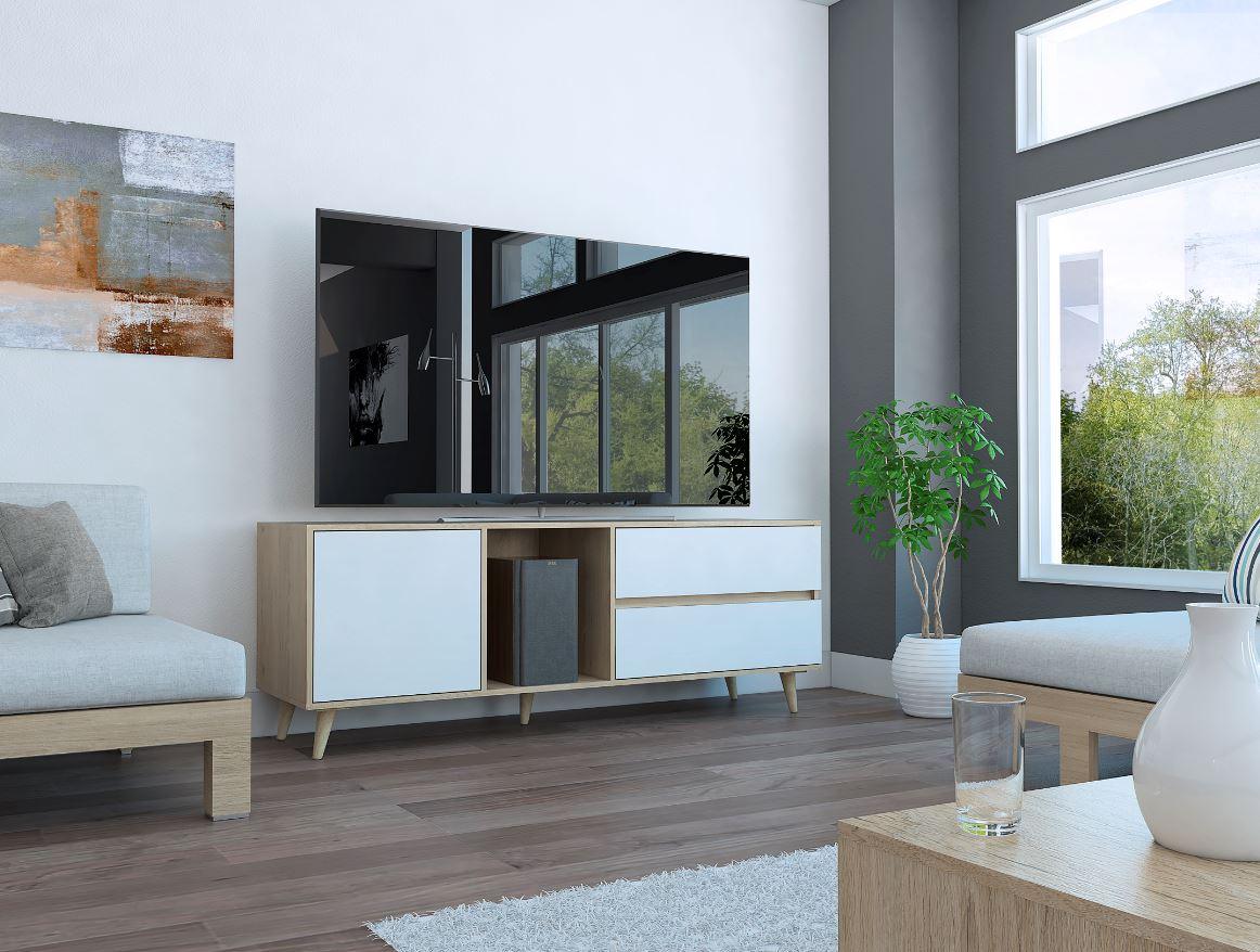 Rack para TV Acacia RTA Rovere + Blanco