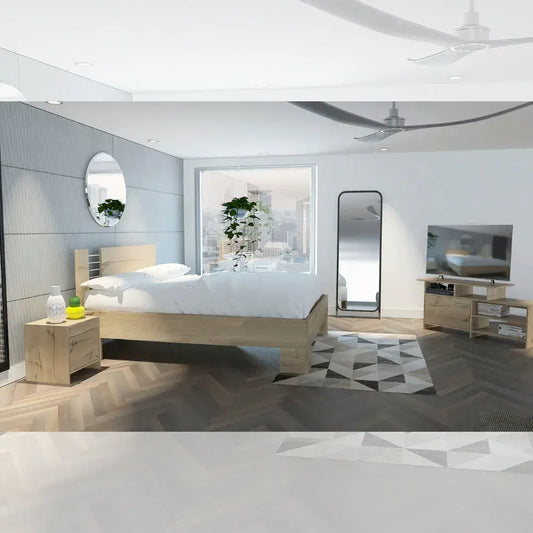 Combo Cama DI ColorRack 2 Mesas Noche RTA Duna