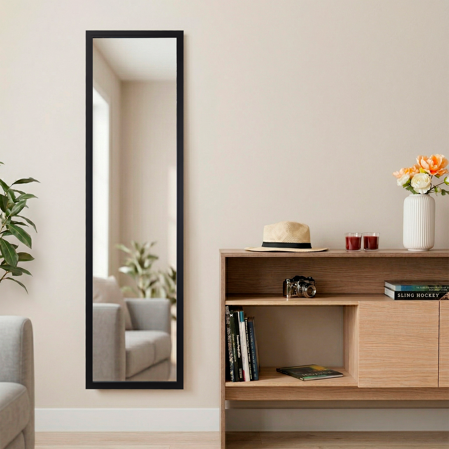 Espejo Liam Negro 124 x 34 cm
