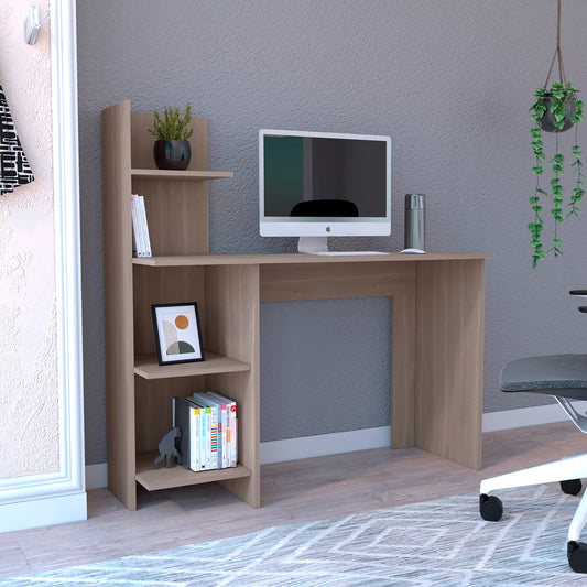 Escritorio ¡Wow!, Humo y Blanco Duqueza, con Cuatro Entrepaños