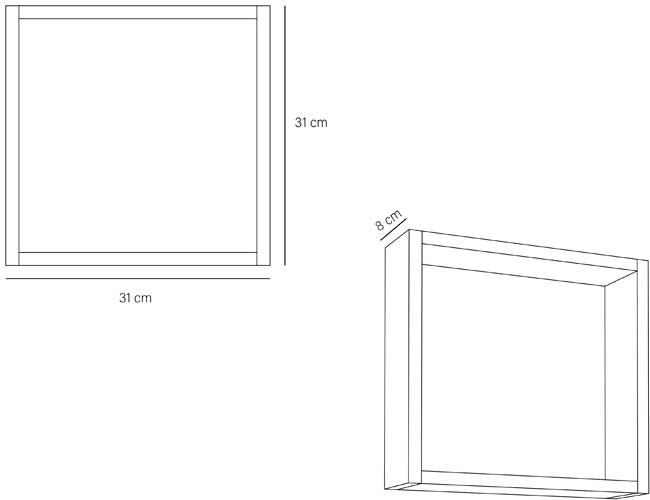 Set de Repisas Zeus Cuadradas Beige Reflekta