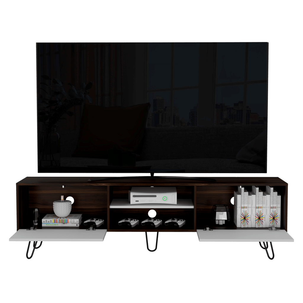 Rack para TV 80 52 X 180 Vassel RTA Habano Blanco