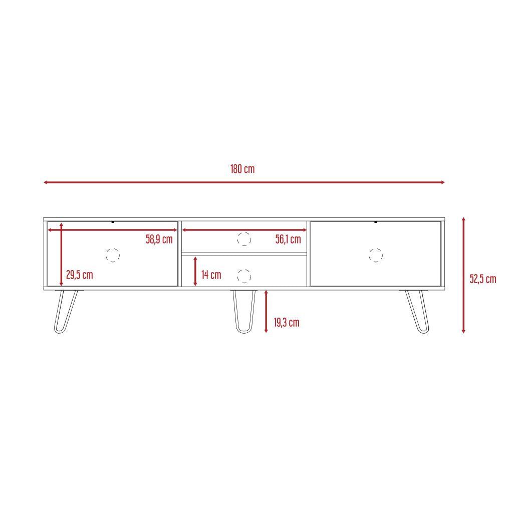 Rack para TV 80 52 X 180 Vassel RTA Habano Blanco