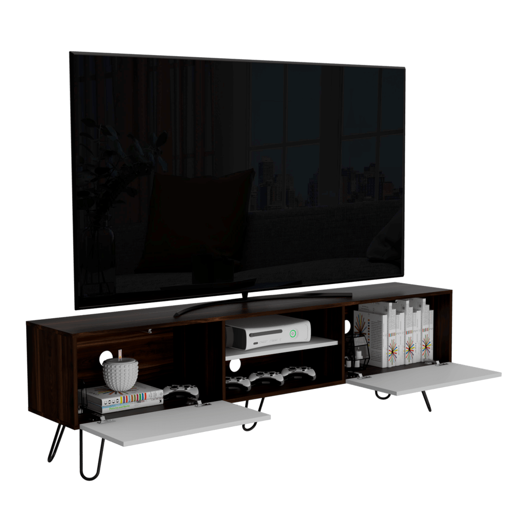 Rack para TV 80 52 X 180 Vassel RTA Habano Blanco