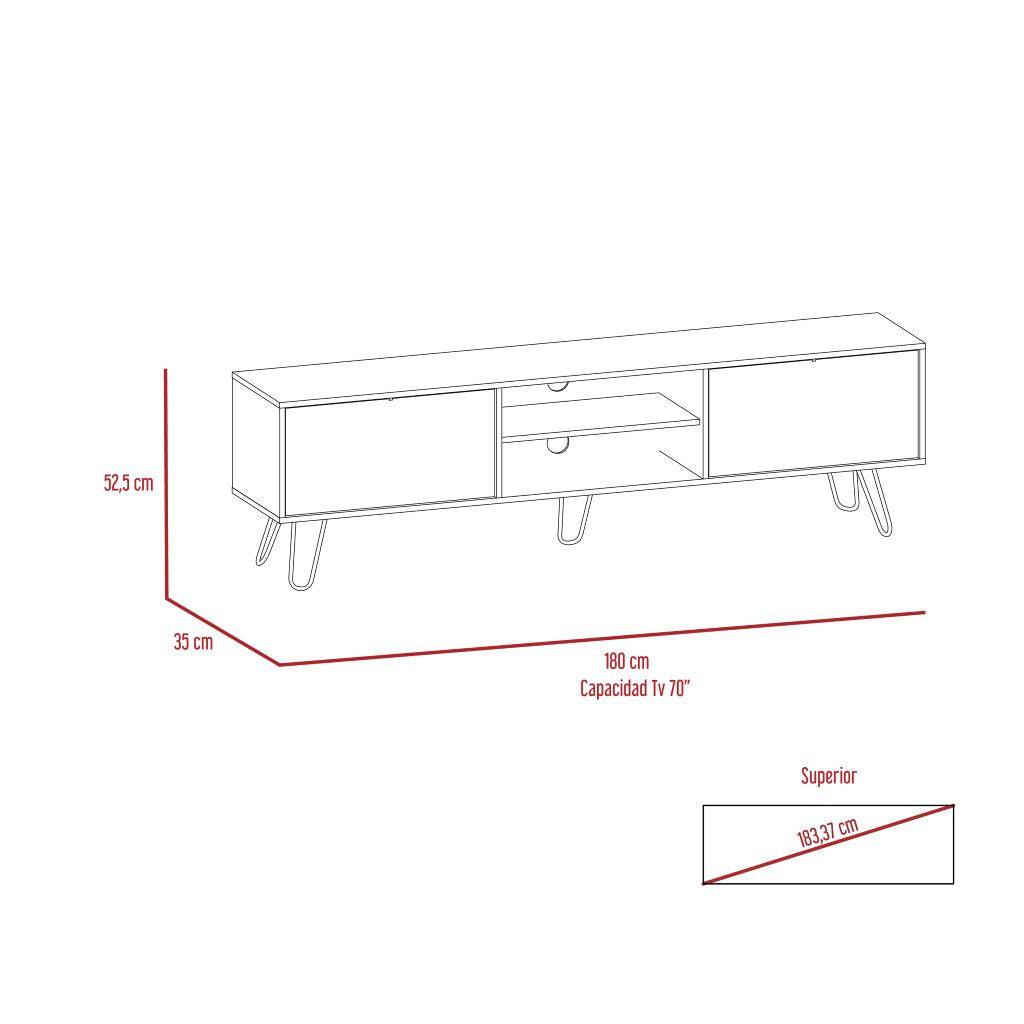 Rack para TV 80 52 X 180 Vassel RTA Habano Blanco