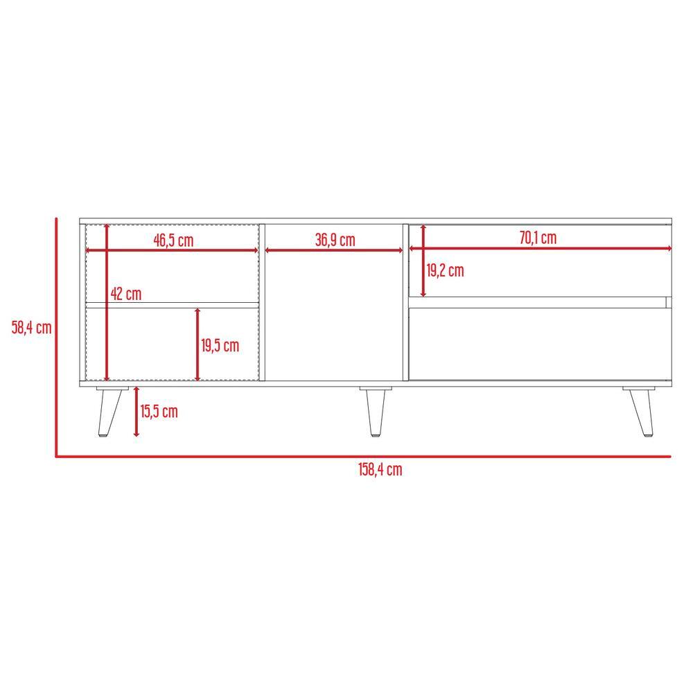 Rack para TV Salem 65'' RTA Macadamia Plomo
