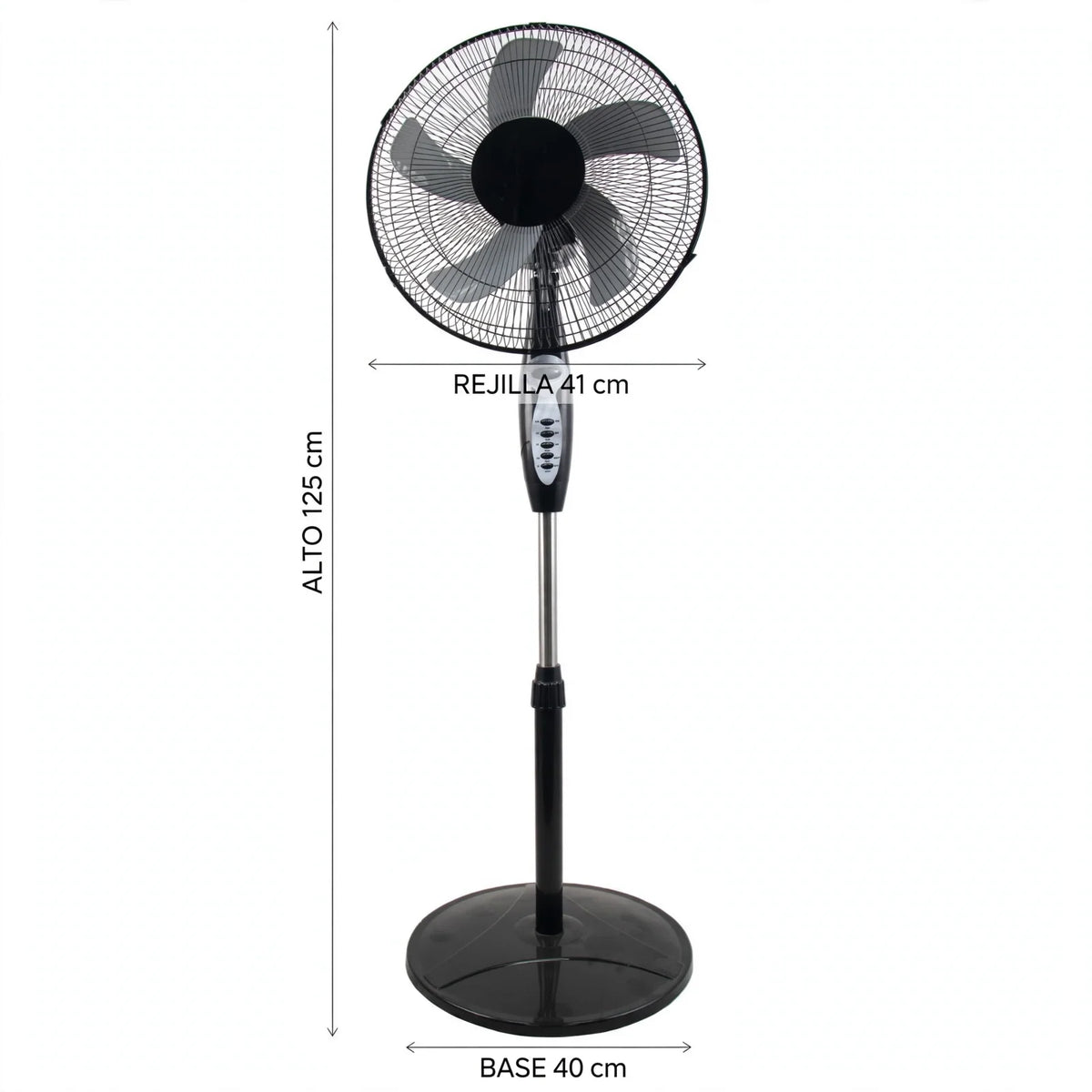 Ventilador Savoy 16, Negro, con temporizador y 3 Velocidades, Incluye Control Remoto