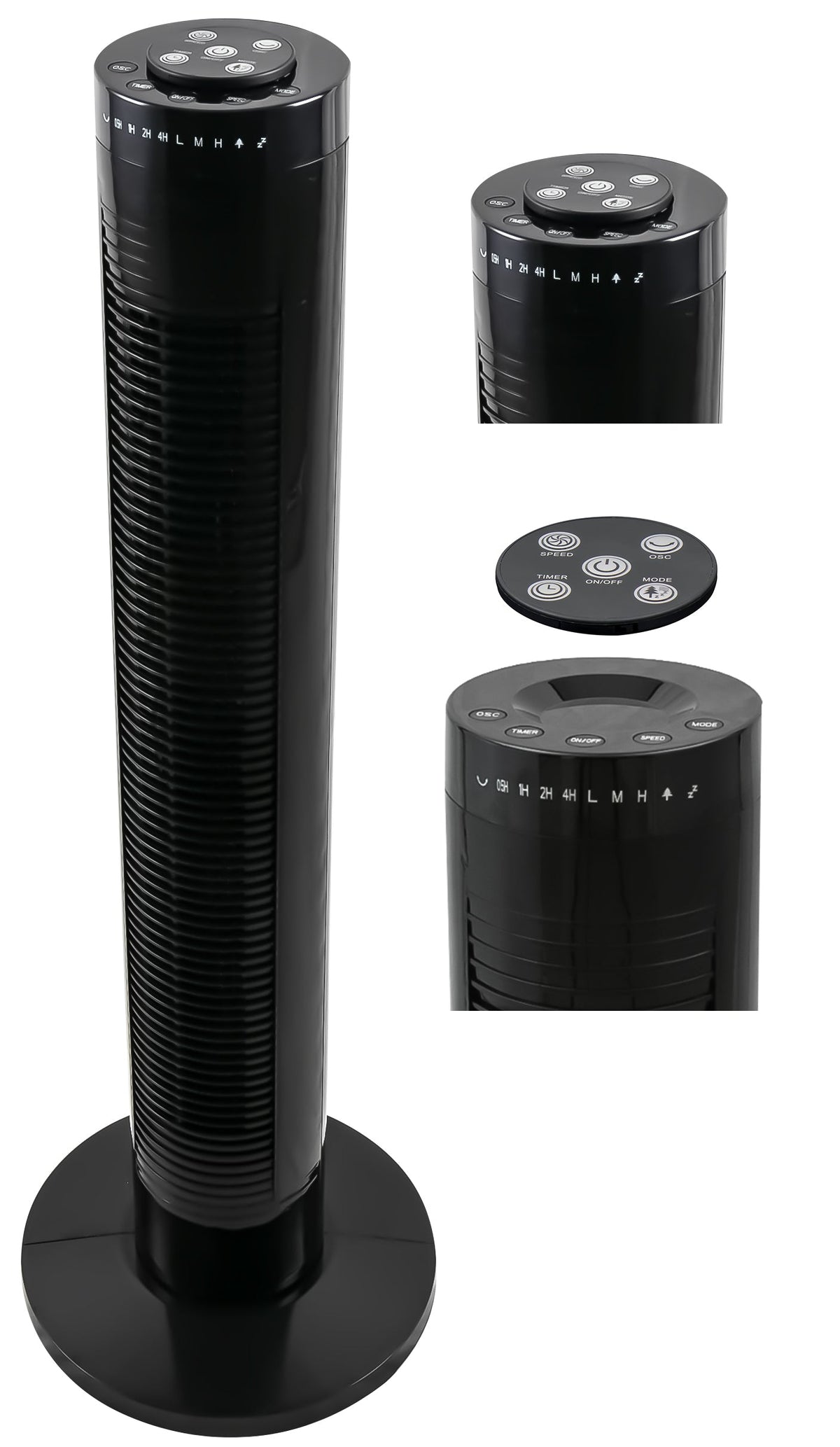 Ventilador De Torre Apex 32, Negro, Con temporizador Incluye Control Remoto