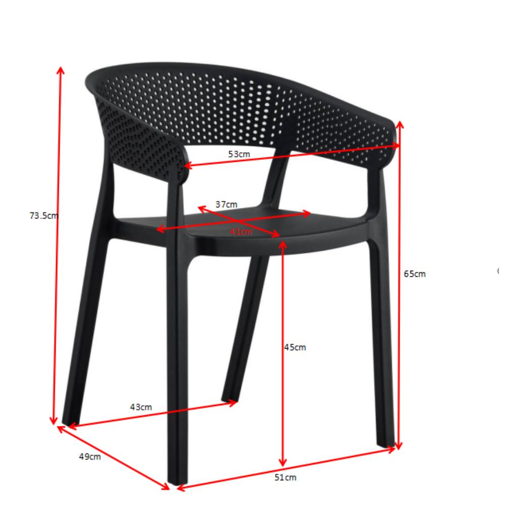 Silla Manaos, Negro, con Espaldar Minimalista y Diseño Moderno, detalle interior