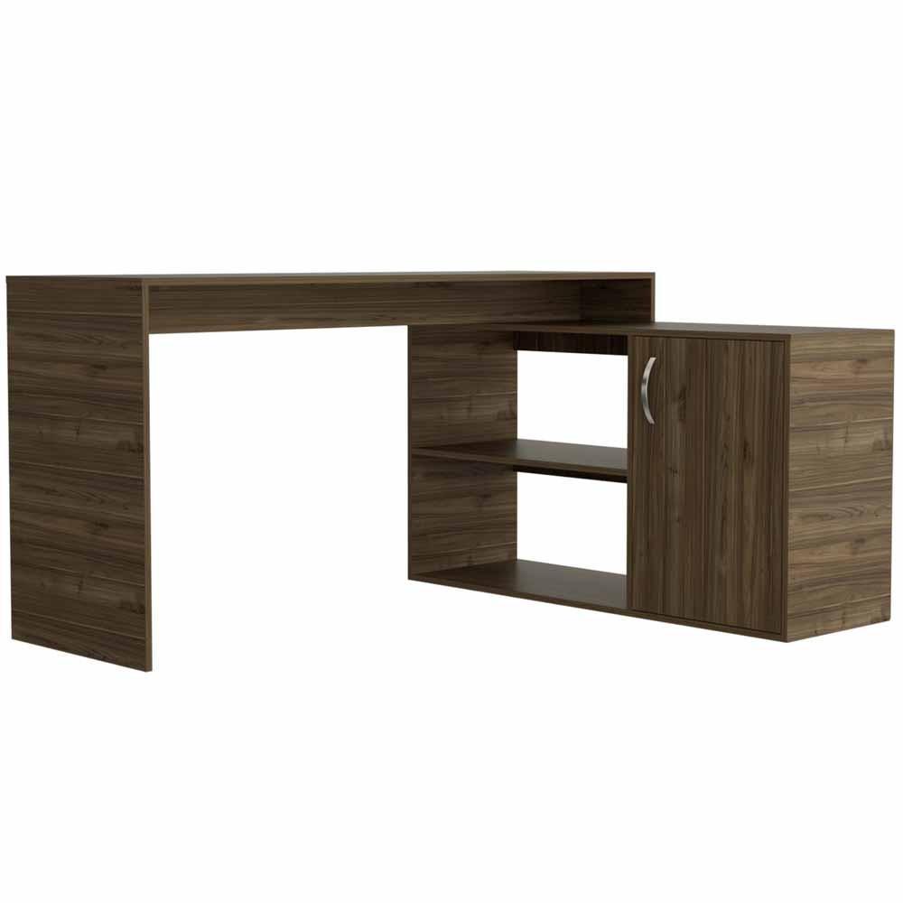 Escritorio en L Moscú color Castaño para Oficina.
