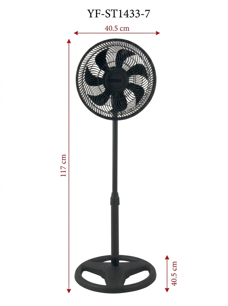 Ventilador Astor 14, Negro, Con 3 velocidades y 2 en 1