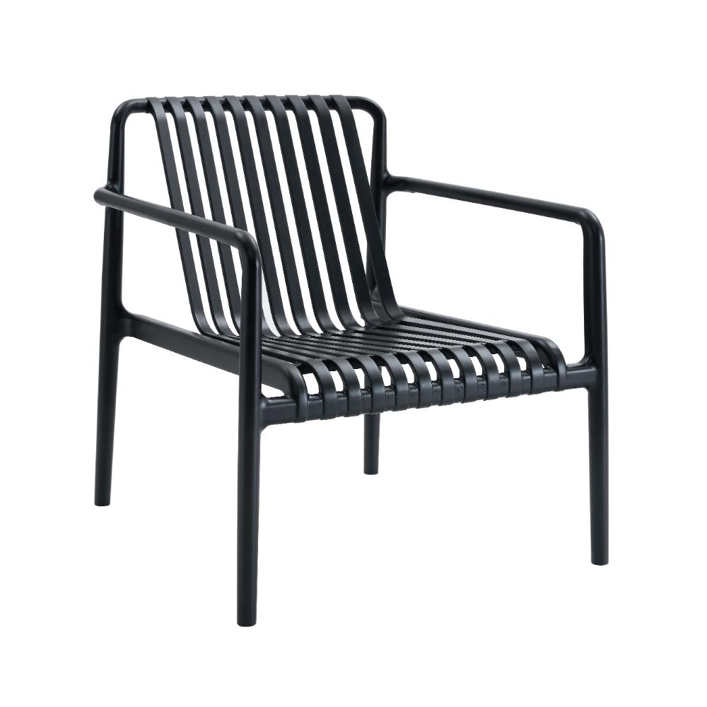Silla Lounge Parma, Negro, con Espaldar y Diseño Moderno, detalle