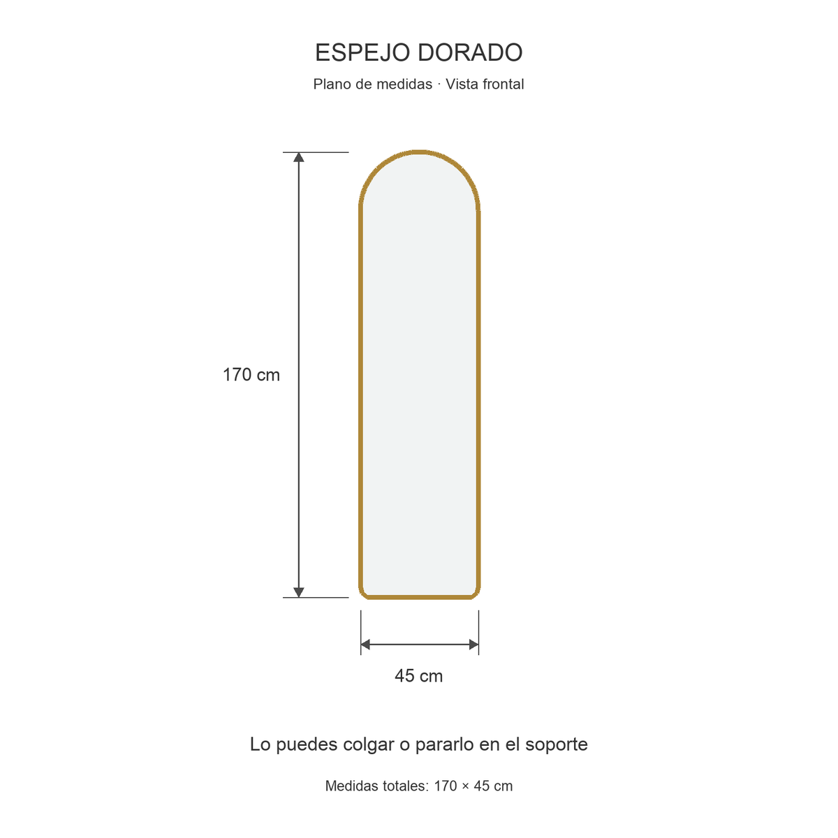 Espejo Liverpool Dorado Reflekta