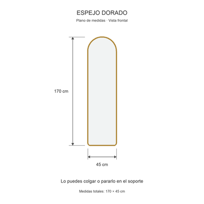 Espejo Liverpool Dorado Reflekta