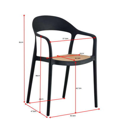 Silla Río, Negro y Beige, con Espaldar Abierto y Diseño Moderno