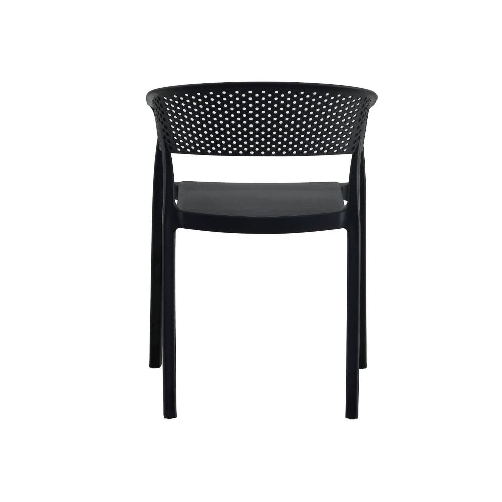Silla Manaos, Negro, con Espaldar Minimalista y Diseño Moderno, vista posterior