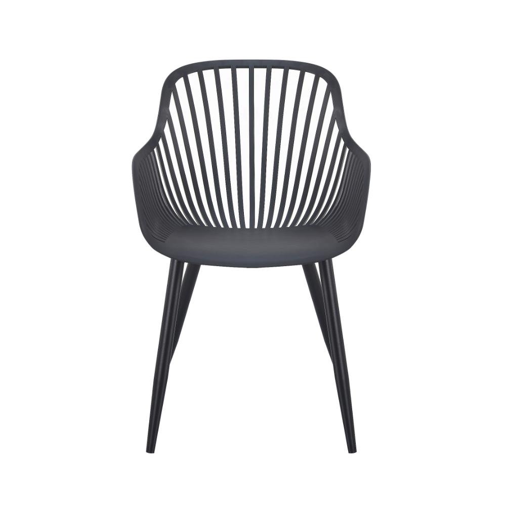 Set de 4 Sillas Victoria, Negro, con Espaldar Minimalista y Diseño Moderno