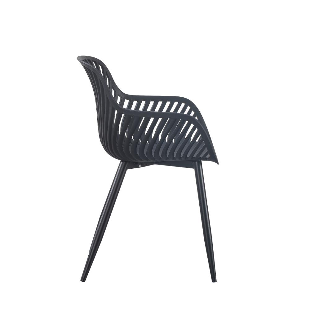 Set de 2 Sillas Victoria, Negro, con Espaldar Minimalista y Diseño Moderno