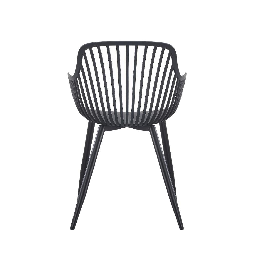 Set de 4 Sillas Victoria, Negro, con Espaldar Minimalista y Diseño Moderno
