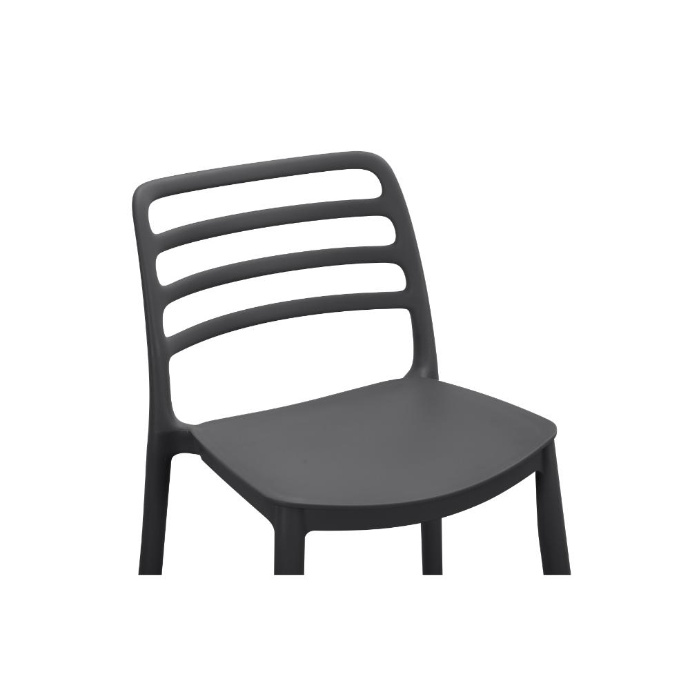 Silla para Bar Palawan, Negro, con Espaldar Abierto y Diseño Minimalista, vista lateral