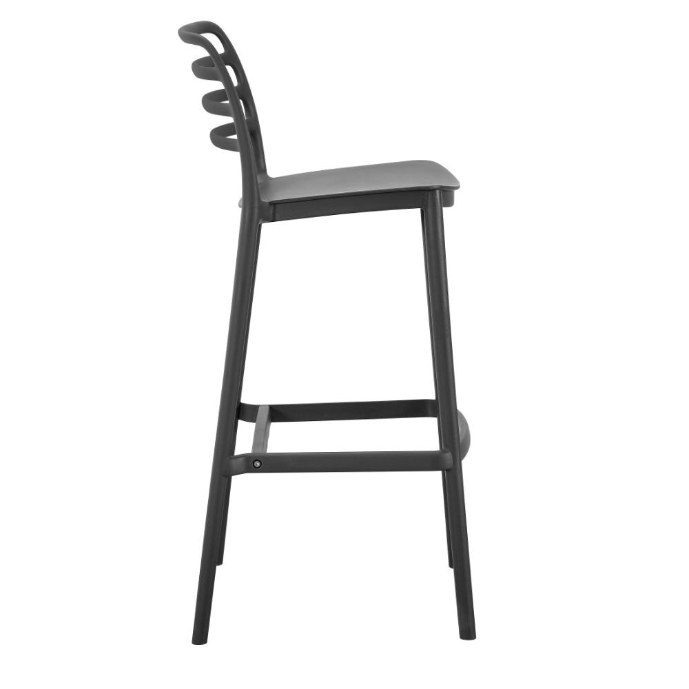 Silla para Bar Palawan, Negro, con Espaldar Abierto y Diseño Minimalista, en ambiente