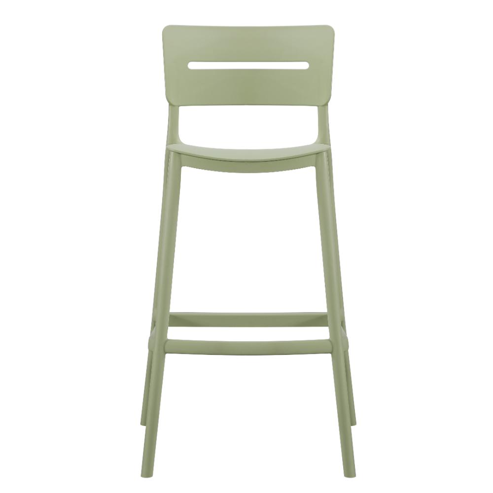 Set de 2 Sillas para Bar Manila, Verde, con Espaldar Rectangular y Diseño Moderno, en ambiente