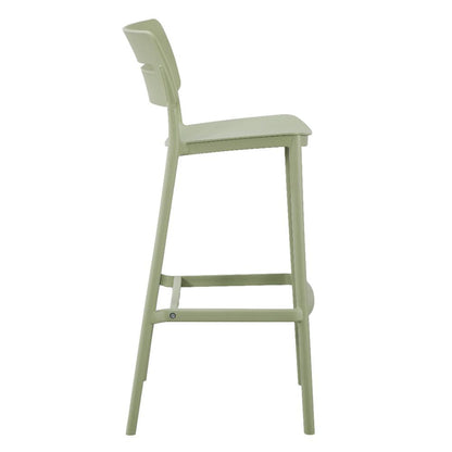 Set de 2 Sillas para Bar Manila, Verde, con Espaldar Rectangular y Diseño Moderno, medidas