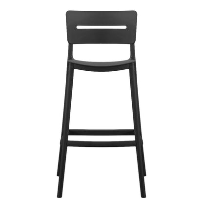 Silla para Bar Manila, Negro, con Espaldar Rectangular y Diseño Moderno