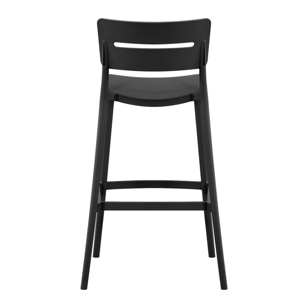 Set de 2 Sillas para Bar Manila, Negro, con Espaldar Rectangular y Diseño Moderno