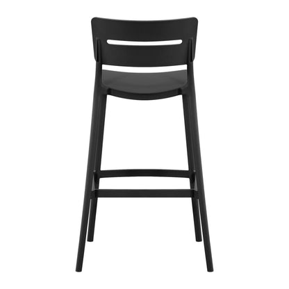 Set de 2 Sillas para Bar Manila, Negro, con Espaldar Rectangular y Diseño Moderno