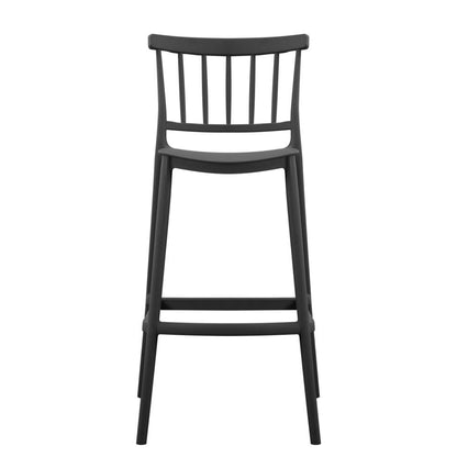 Silla para Bar Oxford, Negro, con Espaldar en Barras y Diseño Minimalista