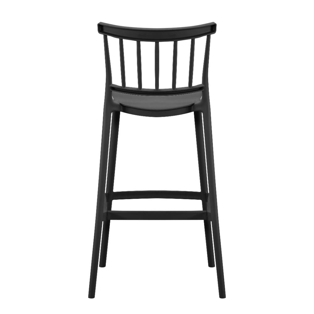 Set de 4 Sillas para Bar Oxford, Negro, con Espaldar en Barras y Diseño Minimalista