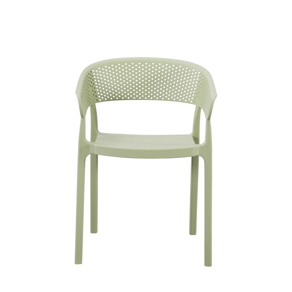 Silla Manaos, Verde, con Espaldar Minimalista y Diseño Moderno, vista posterior