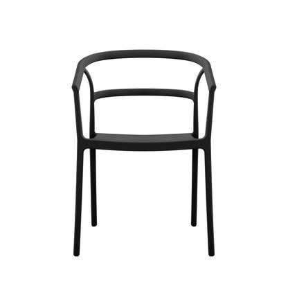 Silla Porto, Negro, con Espaldar Minimalista y Diseño Moderno, vista posterior