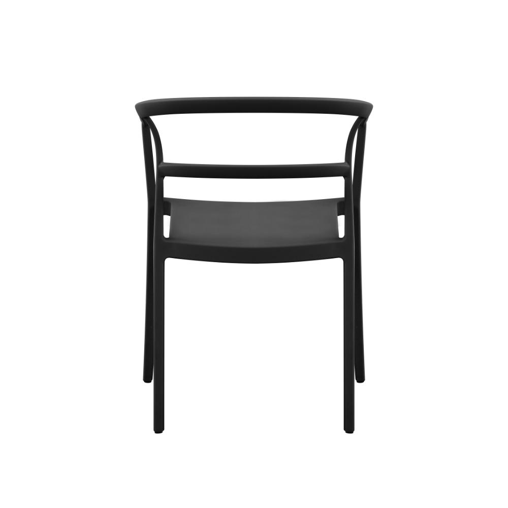 Silla Porto, Negro, con Espaldar Minimalista y Diseño Moderno, medidas
