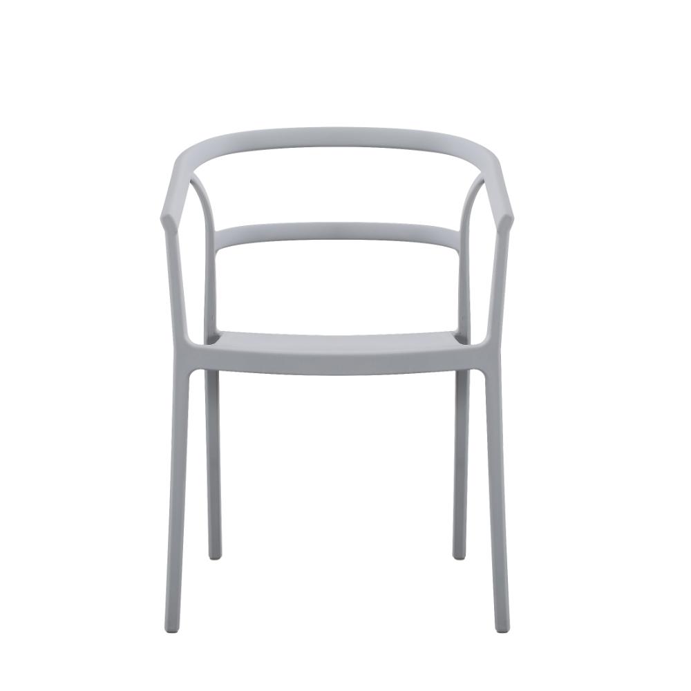 Silla Porto, Gris, con Espaldar Minimalista y Diseño Moderno, vista posterior