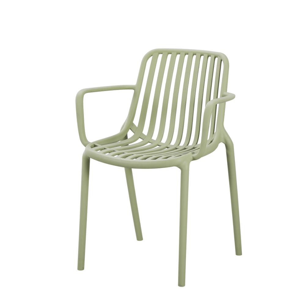 Set de 3 Sillas Premium, Color Verde - Gris y Taupe, con Espaldar