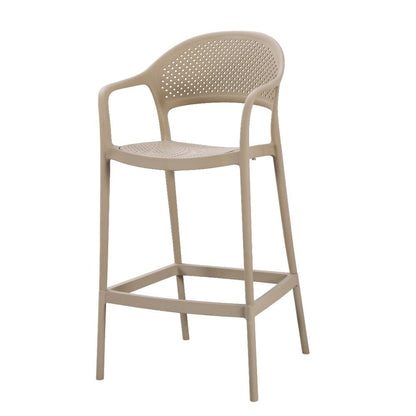 Silla para Bar Curitiva, Taupe, con Reposa Pies Doble Proposito, detalle