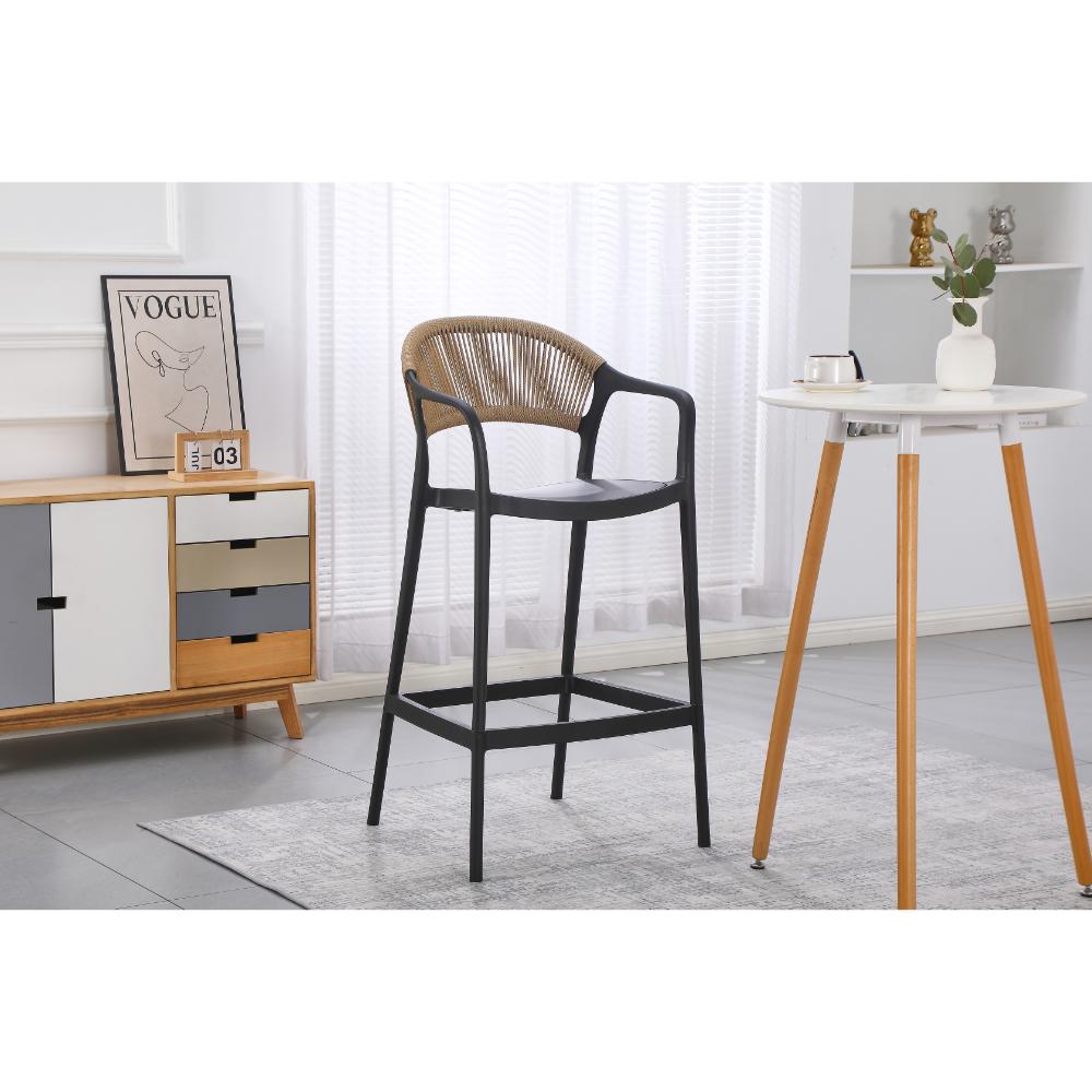 Silla para Bar Balí, Negro, Doble propósito con Reposa Pies